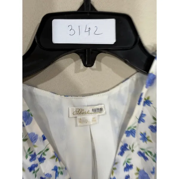 Shoshanna Helena Dress Blue Floral Sleeveless Lightweight Midi Size 2 - Image 2