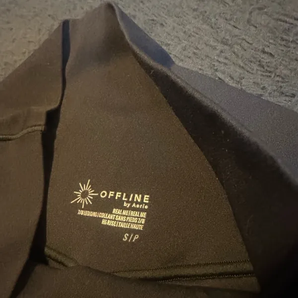 Aerie Offline cross waist dark gray leggings, size small - Image 3