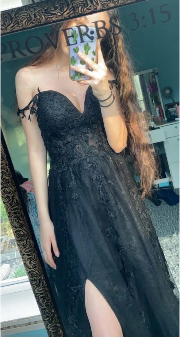Black Corset Top Prom Dress - Image 2