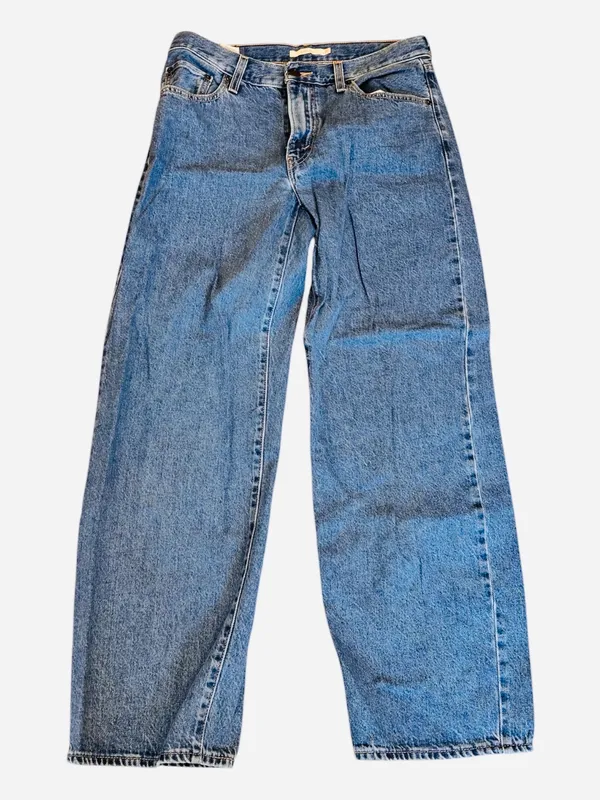 Levi’s Baggy Dad Jeans Denim Blue Mid Rise 27 Retro 90s Straight Leg - Image 4