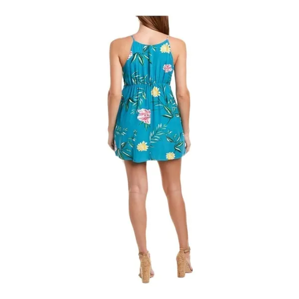 Tart Collections Lena Dress Women XS‎ Blue Floral Print Tie Waist Mini Boho - Image 3