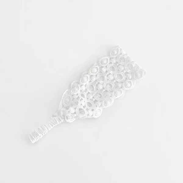 White Crochet Lace Headband - Image 3