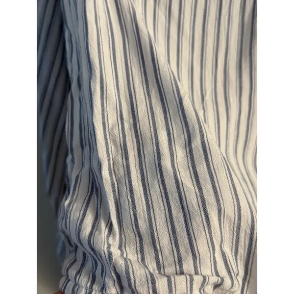 Hollister Coastal Striped Stripe Long Sleeve‎ Cross Over Crop Top Women's Size S - Image 2