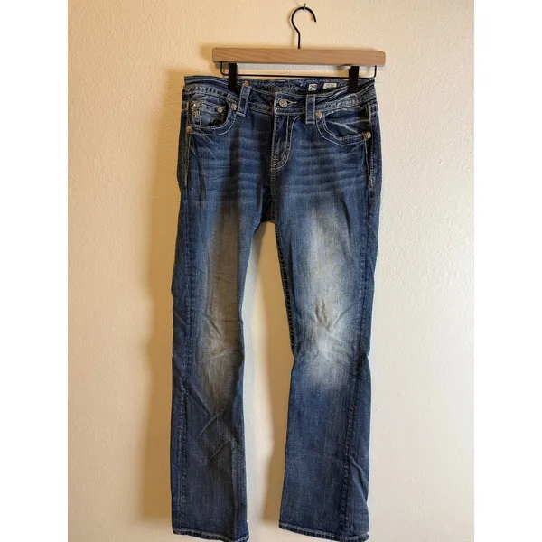 Y2K Embellished Pocket Miss Me Bootcut Mid Rise Jeans Mid Wash Size 29 x 34 - Image 5