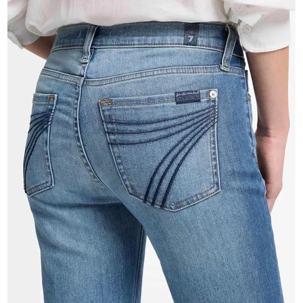 NWT 7 For All Mankind Tailorless Dojo Wide Leg‎ Trouser Jeans Mid Rise 28 - Image 4