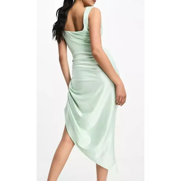 ASOS Design Cowl Corset Draped Midi Dress in Mint, Size 2​​​​​​ - Image 2