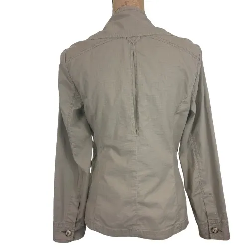 Cabi 904 Womens Khaki Tan Ripstop Military Safari Jacket Double Breasted Small - Image 2