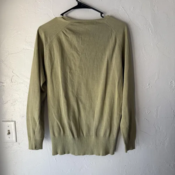 Pulp Sweater Y2k Large Green Long Sleeve Button Pullover Cotton Casual Top‎ - Image 9