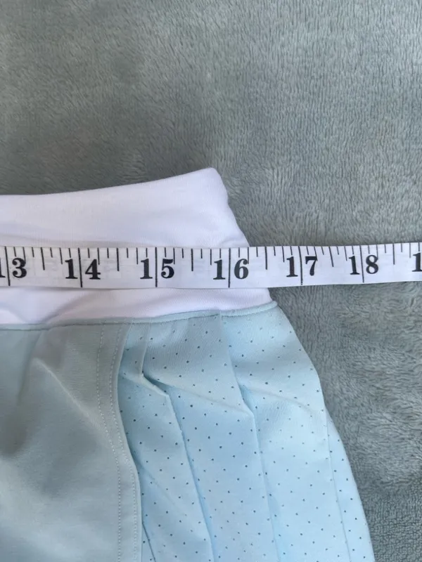 Lululemon Asymmetrical Pleated Tennis Skirt Powder Blue/white Pickleball Golf 10 - Image 8