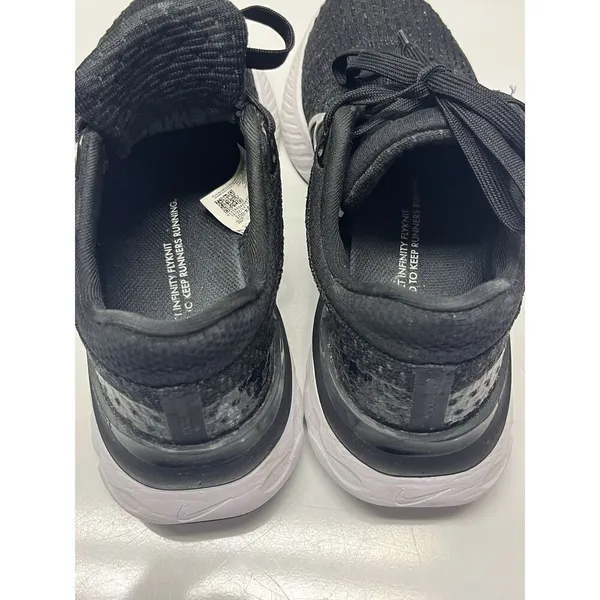 Nike Black White Women’s Flyknit Laced Sneakers DD3024-001 8M - Image 6