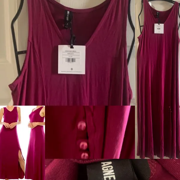 Agnes & Dora Womens Venus Maxi Dress in Wine size S - Image 13