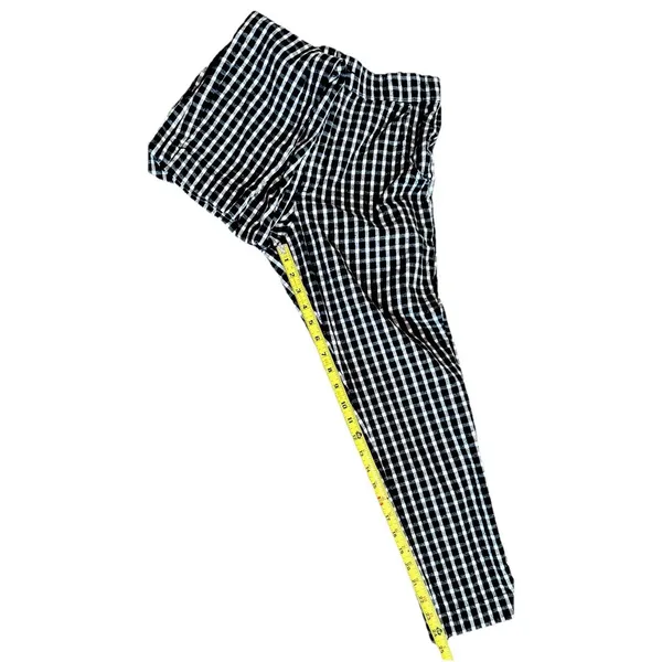 Hollister Pants Womens Size M Black White Plaid Elastic Waist Pockets preppy - Image 4