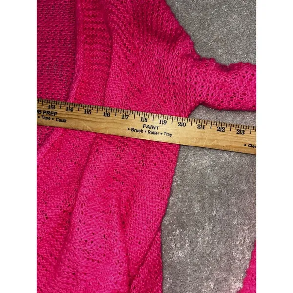 Abercrombie & Fitch Open Front Sweater Wool Blend Boho Drape Hem‎ Pink M/l - Image 4