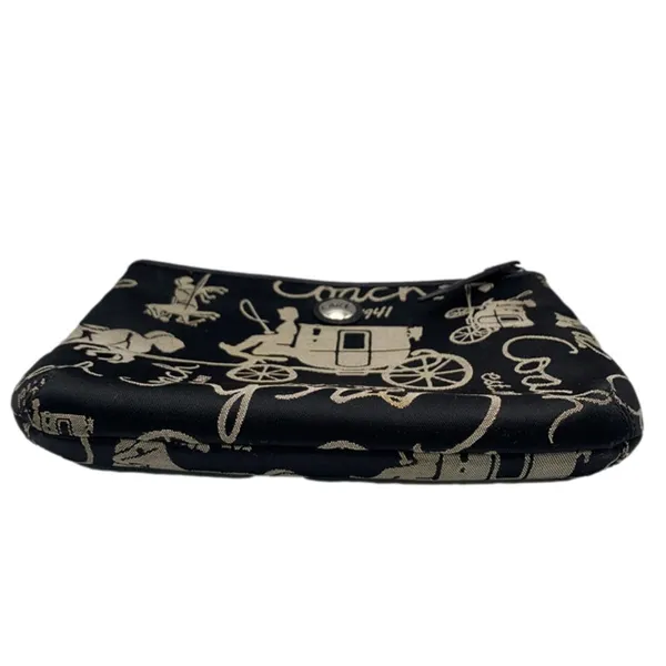 y2k COACH Carriage Black Canvas Pouch Make-up / Cosmetic Case - Image 3