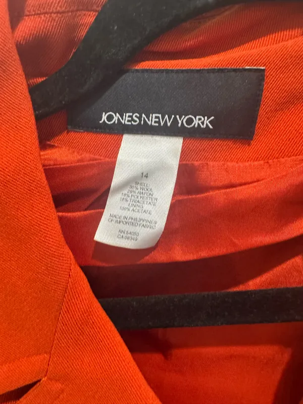 Jones New York orange polyester blazer with belt - Image 2