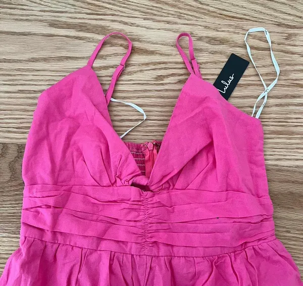 Lulus Pink Linen Jumpsuit - Image 2