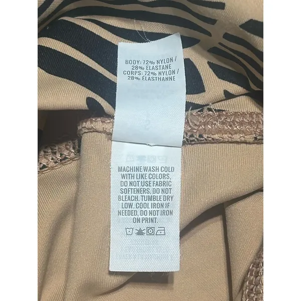 Aerie Beige Black Leaf Print High Rise Leggings Ankle Women's Sz Small Athletic - Image 5