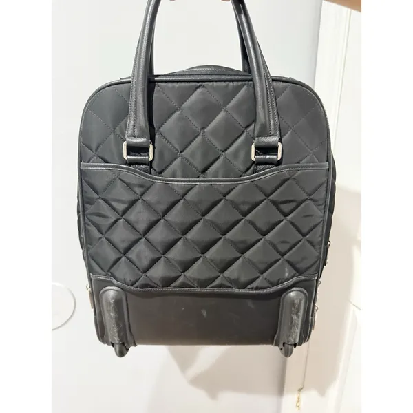 Knomo Scala Wheeled Black Business Quilted Rolling Bag Travel‎ Laptop Work - Image 6