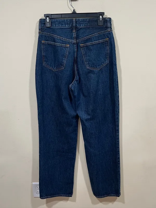 Abercrombie & Fitch The Loose High Rise size 2 dark denim jeans straight EUC - Image 9