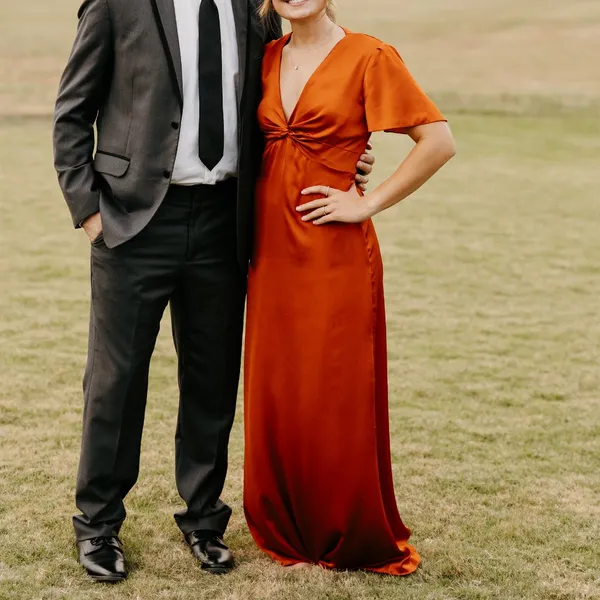Show Me Your Mumu Burnt Orange Luxe Satin Bridesmaid Dress - Rome Twist Gown - Image 2