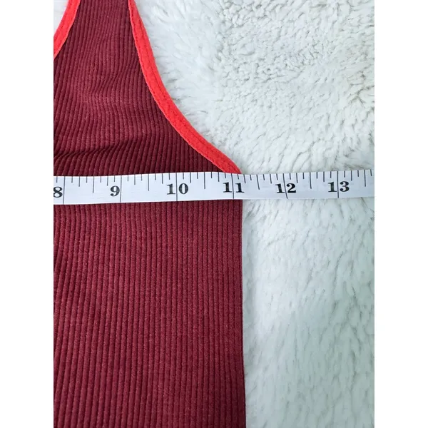 FP Movement Free People Ribbed Crop Tank Burgundy Red Racerback Activewear - Image 4