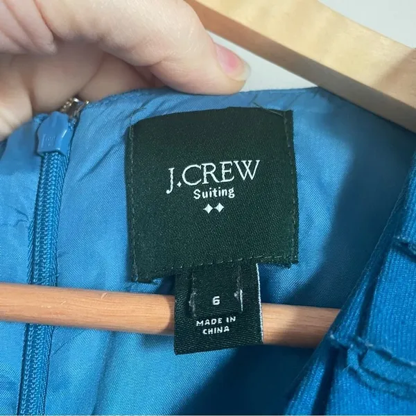 J. Crew Suiting Blue Sheath Career Dress Shift Office size 6 Classic Preppy‎ - Image 6