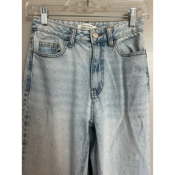 PacSun High Waisted Light Blue Baggy Jeans Women's Sz 24 - Image 4