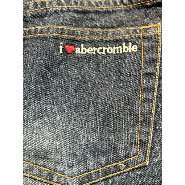 Abercrombie‎ Low Rise Vtg Y2K Frayed Hem Jean Shorts Womens Size 12 - Image 6