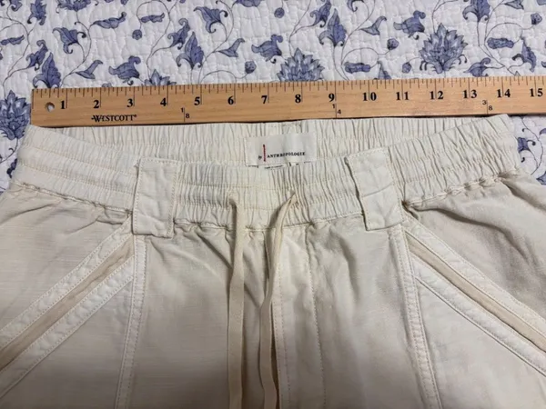 Anthropologie Angela Cropped Cargo Pants Size 26 Ivory utility Cotton Lyocell - Image 13
