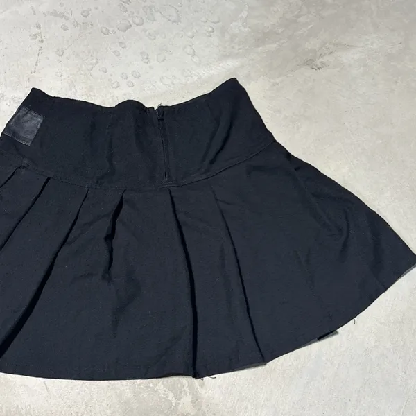 Royal Bones Black Chain Pleated Mini Skirt Punk Goth Y2K Emo Grunge Alt SZ M - Image 9