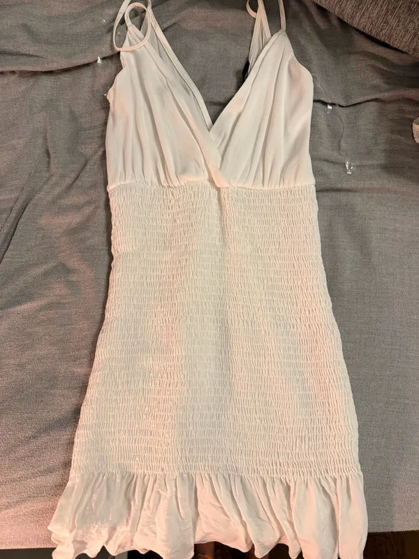 White Mini Blue Blush Dress - Image 3