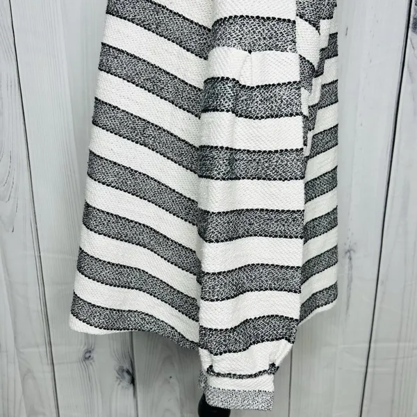 Style & Co Sweater Size L Black White Striped Long Sleeve Woven Knit - Image 6