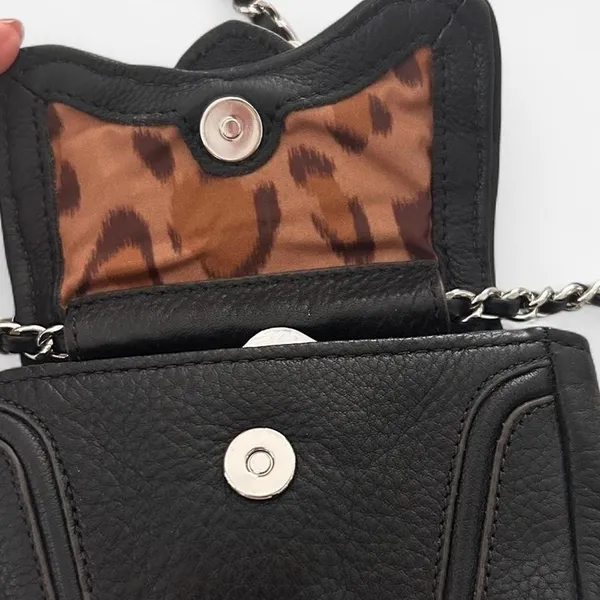 aimee kestenberg fierce and fab shearling chain leather flab mini micro purse - Image 4
