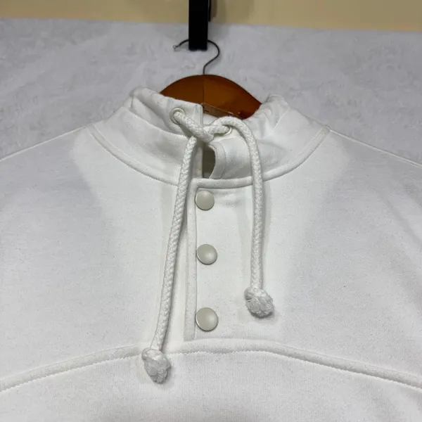 Out From Under XS‎ Belmar Henley Popover Sweatshirt Ivory Funnel Neck Oversized - Image 5