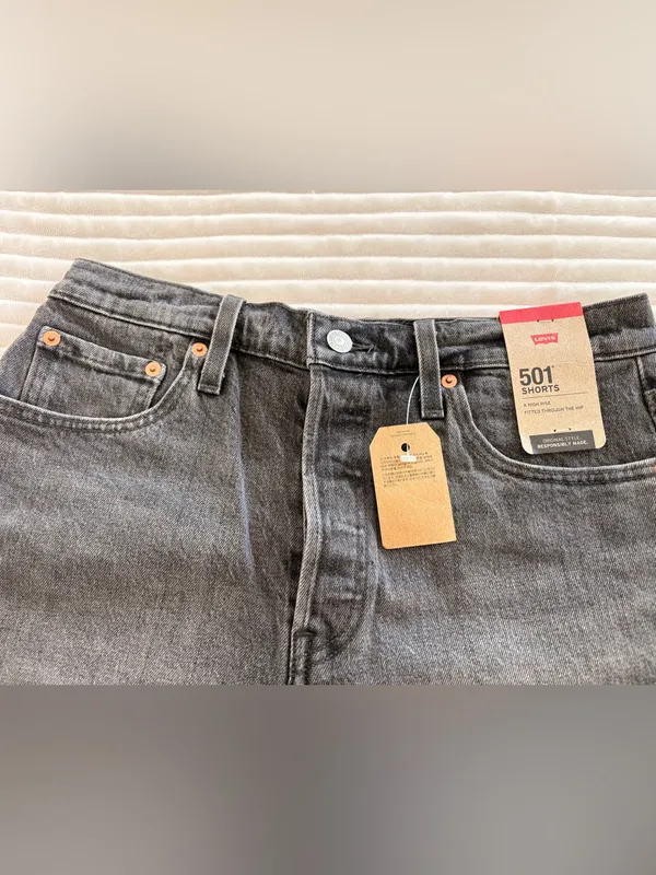 NWT Levi's 501 Women's Charcoal Gray Cutoff Denim Shorts Size 29 - Image 3