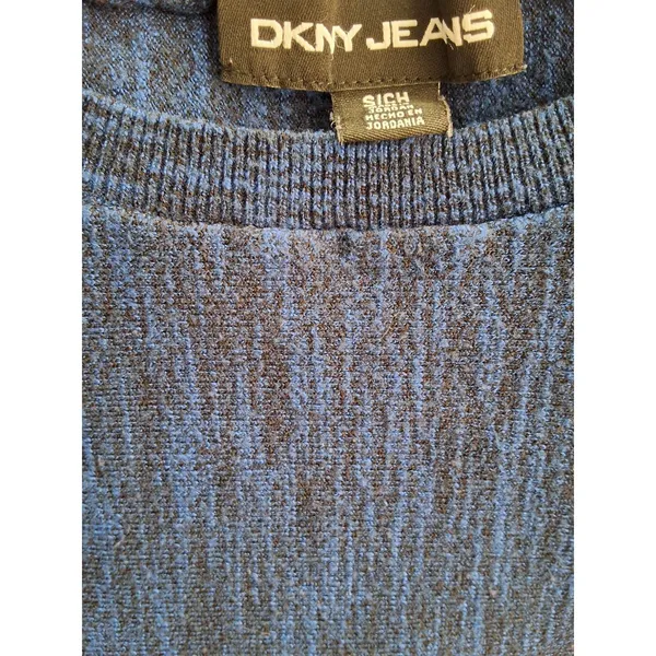 DKNY Jeans Sweater Woman's Size S Blue Loose Fit Short Sleeved - Image 7