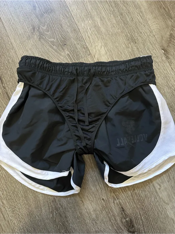 Nike Black Volleyball Running Shorts with White Trim - Image 6