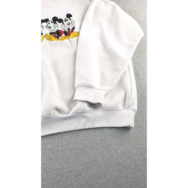 Vintage Mickey Mouse Embroidered Crewneck Sweatshirt Sz XL White Disney Catalog - Image 2