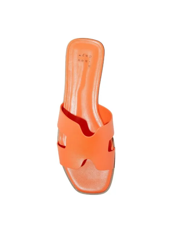 A New Day Nina H-Band Slide Sandals 92244961 Orange 6M - Image 9