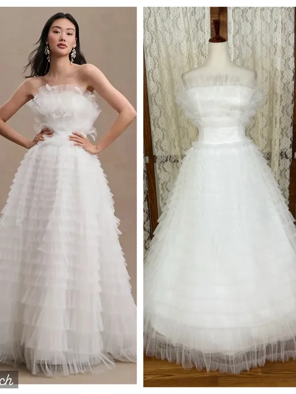 Stunning New MacDuggal Tiered Tulle Wedding Gown - Image 2