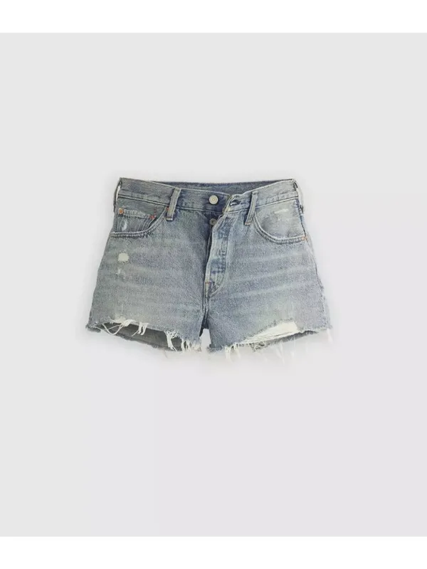 Levi's 25 Premium 501 Original Fit High Rise Women's Denim Shorts Vague Finish - Image 4