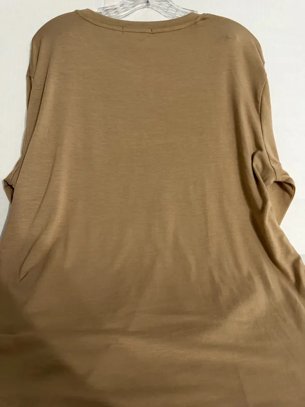 Trendy Queen Crewneck Long-Sleeve Tee in Tan - Image 3
