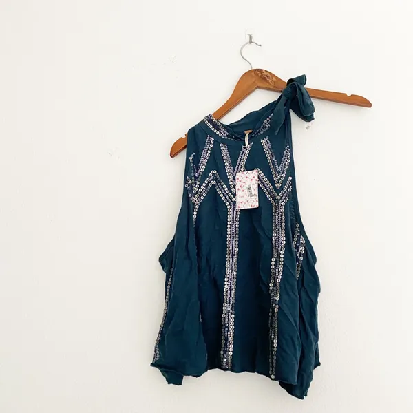NWT Free People Glitter City Sequins Detailing Blouse - Image 6