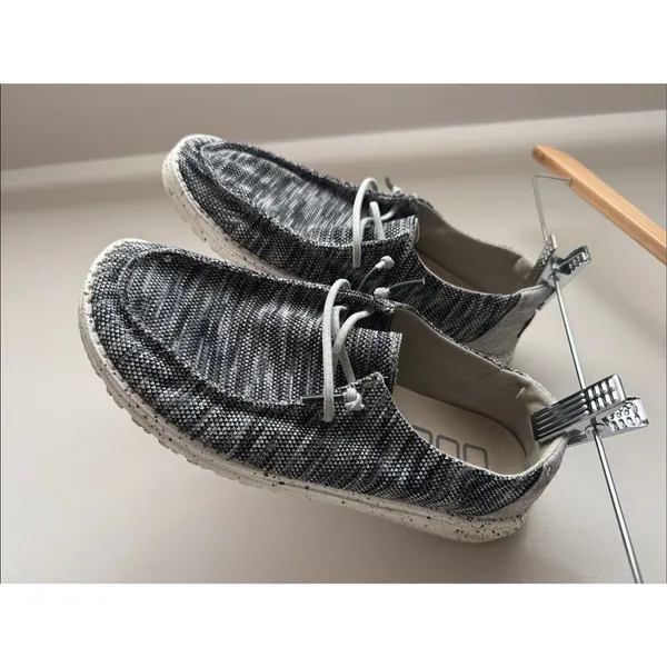 Hey Dude Wendy Sox Dark Gray Knit Slip On Loafers Women’s Size 8 Lightweight - Image 4