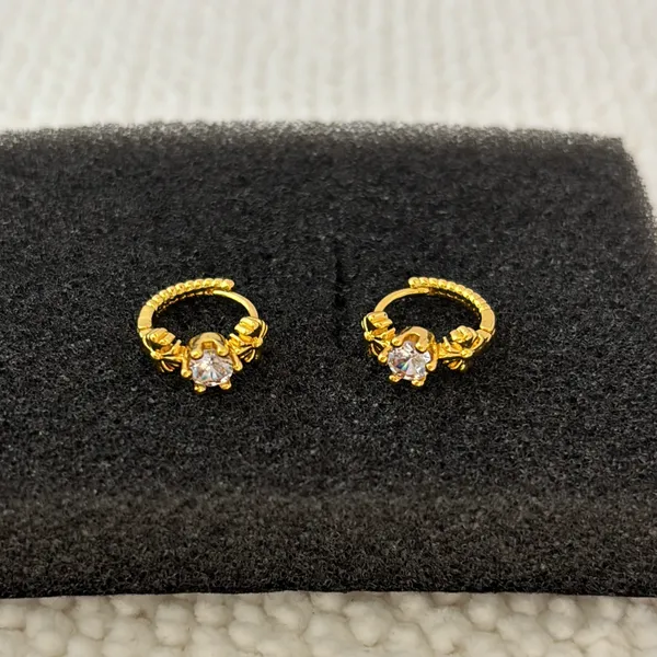 13mm CZ Small Hoop Earrings for Men Women Hip Hop Punk Streetwear Unisex Earring - Image 3