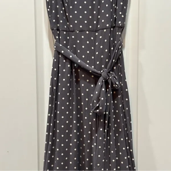 Lauren Ralph Lauren Jumpsuit Womens Gray White Polka Dot Wide Leg Sleeveless 0 - Image 3