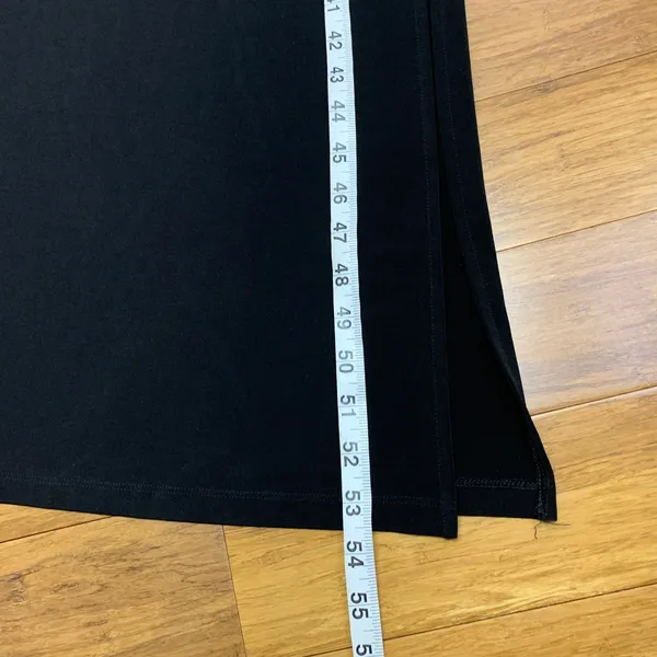 Chicos Black Cold‎ Shoulder Short Sleeve Maxi Dress Side Slit Womens Size Medium - Image 5