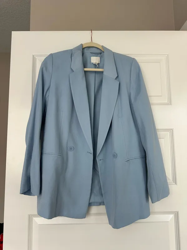 H&M Blazer Blue Light Oversized - Image 8