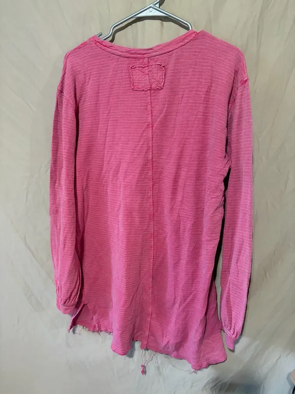 We The Free Free People Womens Soul Song Long Sleeve Shirt Pink Oversized M - Image 3