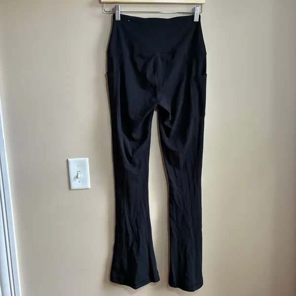 Yogalicious softlux raina super high rise micro 7/8 flare black pants women's M - Image 7